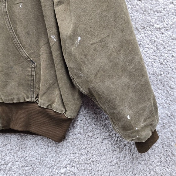 Carhartt Jacket Mens 3XL Green Canvas Quilted Workwear Distressed Vintage JQ142 - Picture 2 of 15